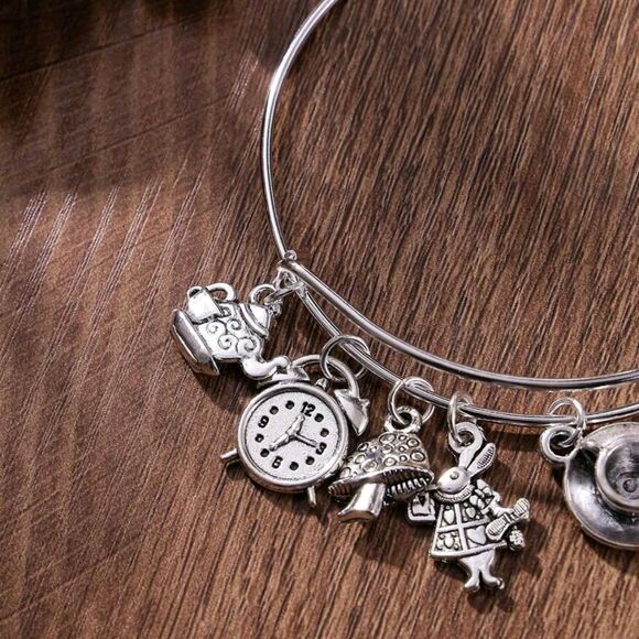 Disney Alice in Wonderland Silver Charm Bracelet - Picture 2 of 3
